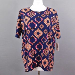 New LuLaRoe Women Shirt Blue Multi S